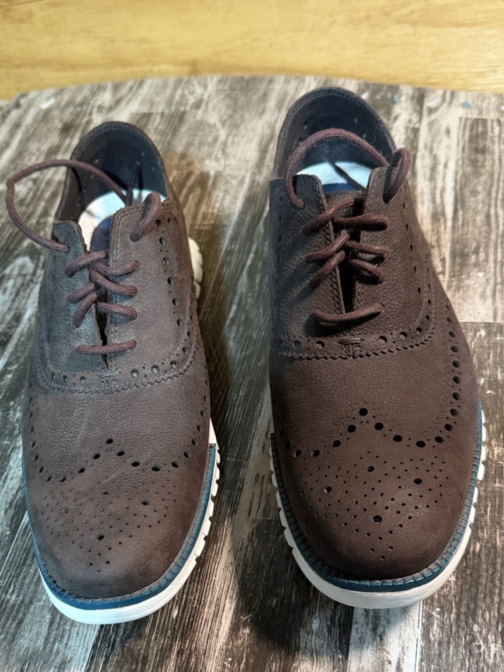Cole Haan Zerogrand Wingtip Men's Brown Leather Oxford Shoes - Picture 2 of 9